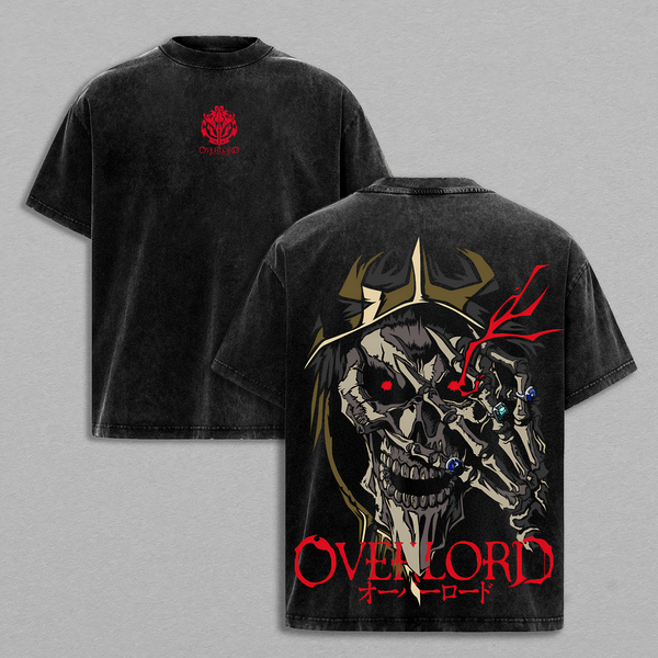 Ainz Ooal Gown - Overlord Anime Double Printed Vintage Washed Tee