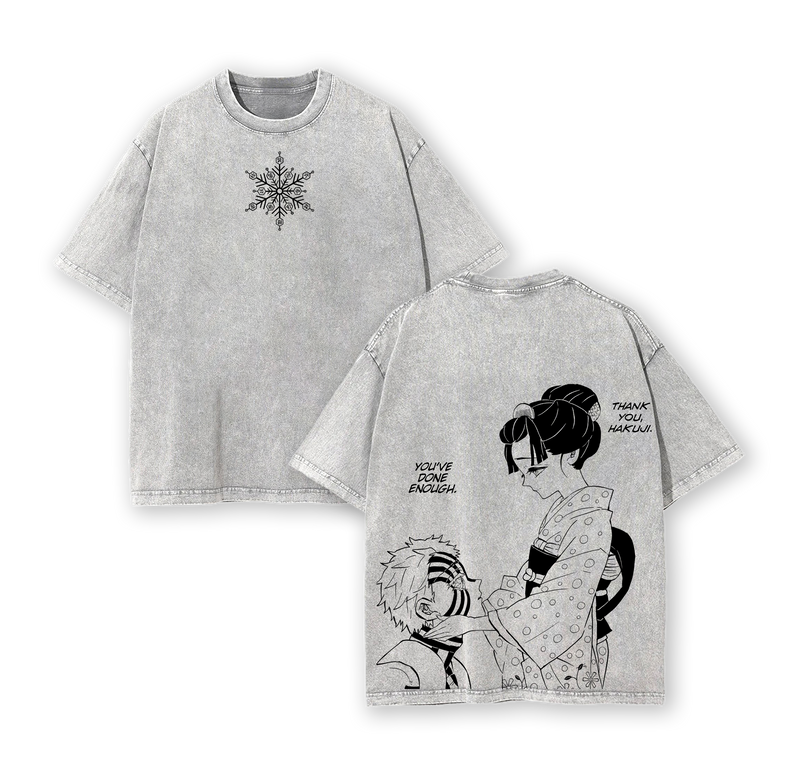 Hakuji vs Koyuki - Demon Slayer Infinity Castle Arc Anime Washed T-Shirt