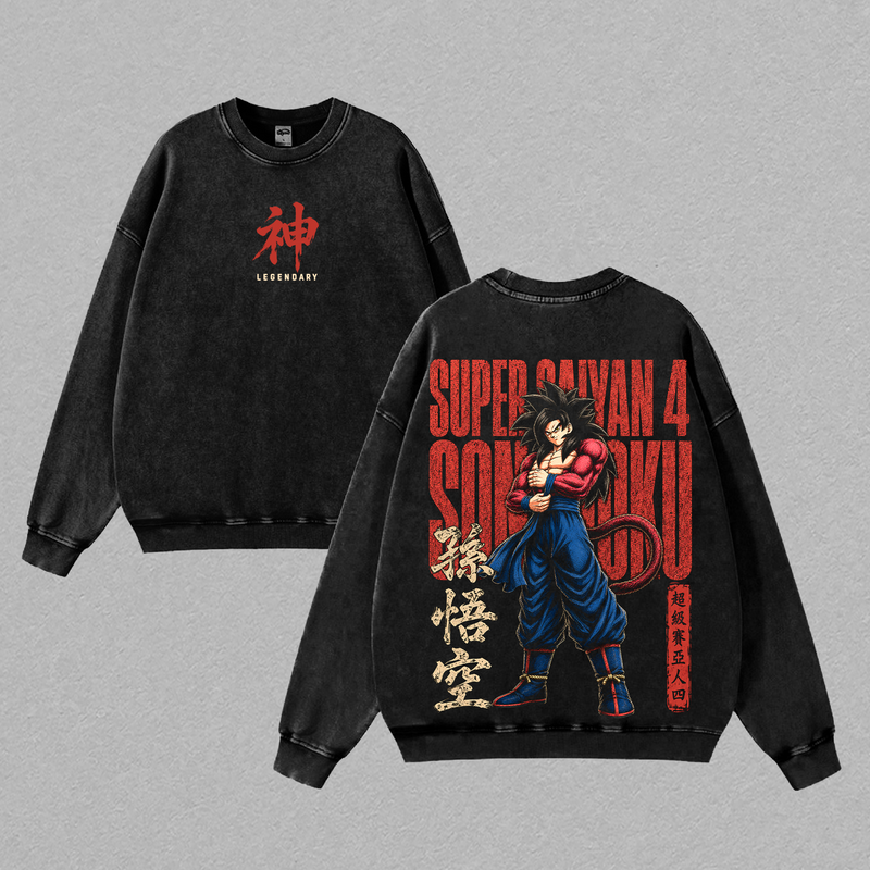 Goku SSJ4 Dragon Ball GT Vintage Washed Graphic T Shirt - Oversized Anime Streetwear Shirt, Gift for DBZ Fans Men Women