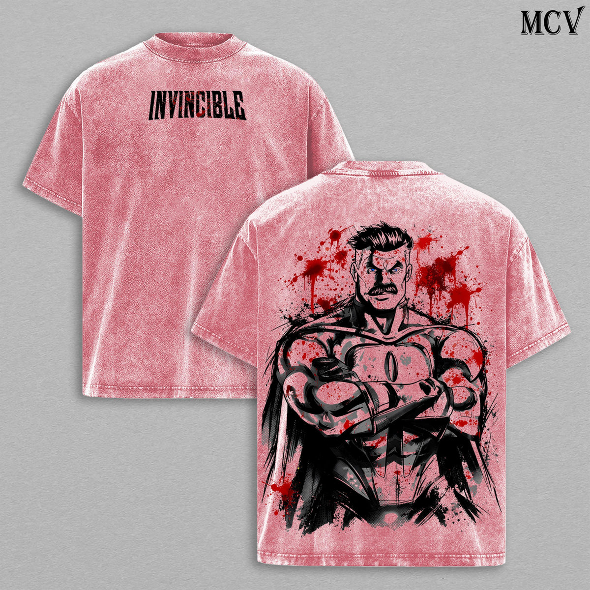 Omni Man Invincible Vintage Washed T-Shirt, Superhero Villain Graphic Tee, Comic Streetwear Heavyweight Cotton Shirt
