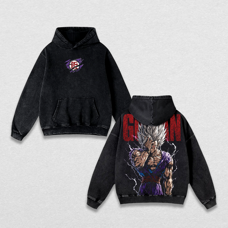 ''Gohann'' DBZ Vintage Washed T Shirt, Beast ''Gohan'' Anime Graphic Tee, Oversized Heavyweight Cotton Streetwear Top Tshirt, Gift for DBZ Fans Men & Women