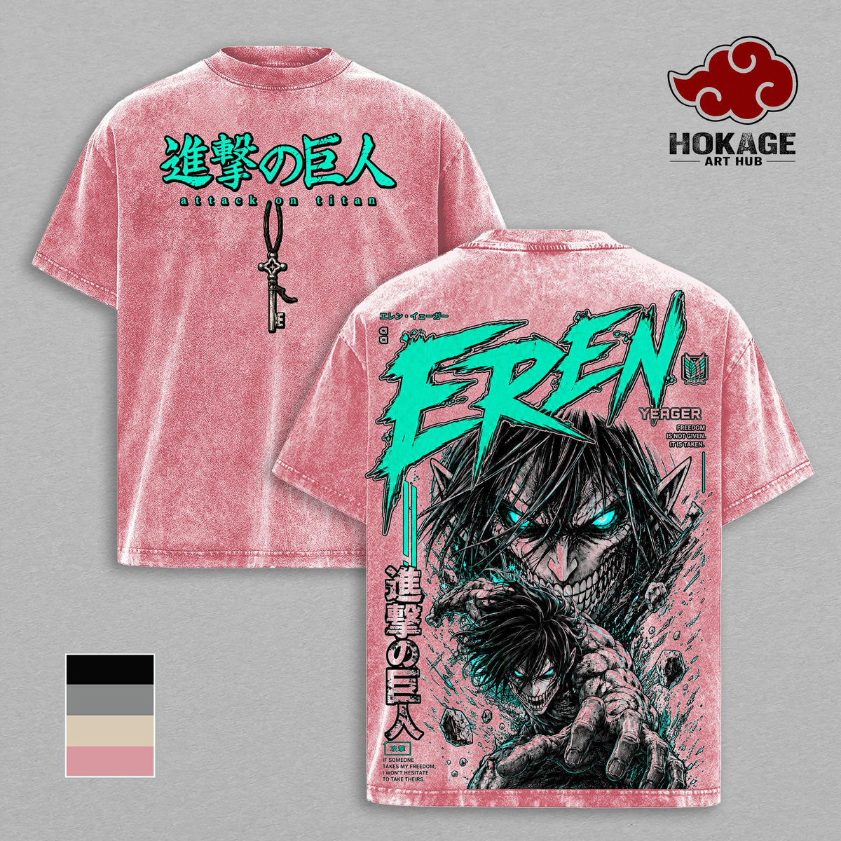 Eren Yeager Attack on Titan T-Shirt, Founding Titan Anime Graphic Tee, Back Print Vintage 90s Anime Shirt, Graphic Tees Men, Trendy Tshirts, Men's T Shirts, AOT Streetwear, Unisex Cotton Distressed Tee, Merch For Men, Men Fashion Graphic Tee