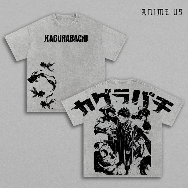 Kagurabachi Chihiro Rokuhira Vintage Washed Anime Tee Oversized Heavyweight Cotton Streetwear Manga Graphic T-Shirt Double Sided Unisex