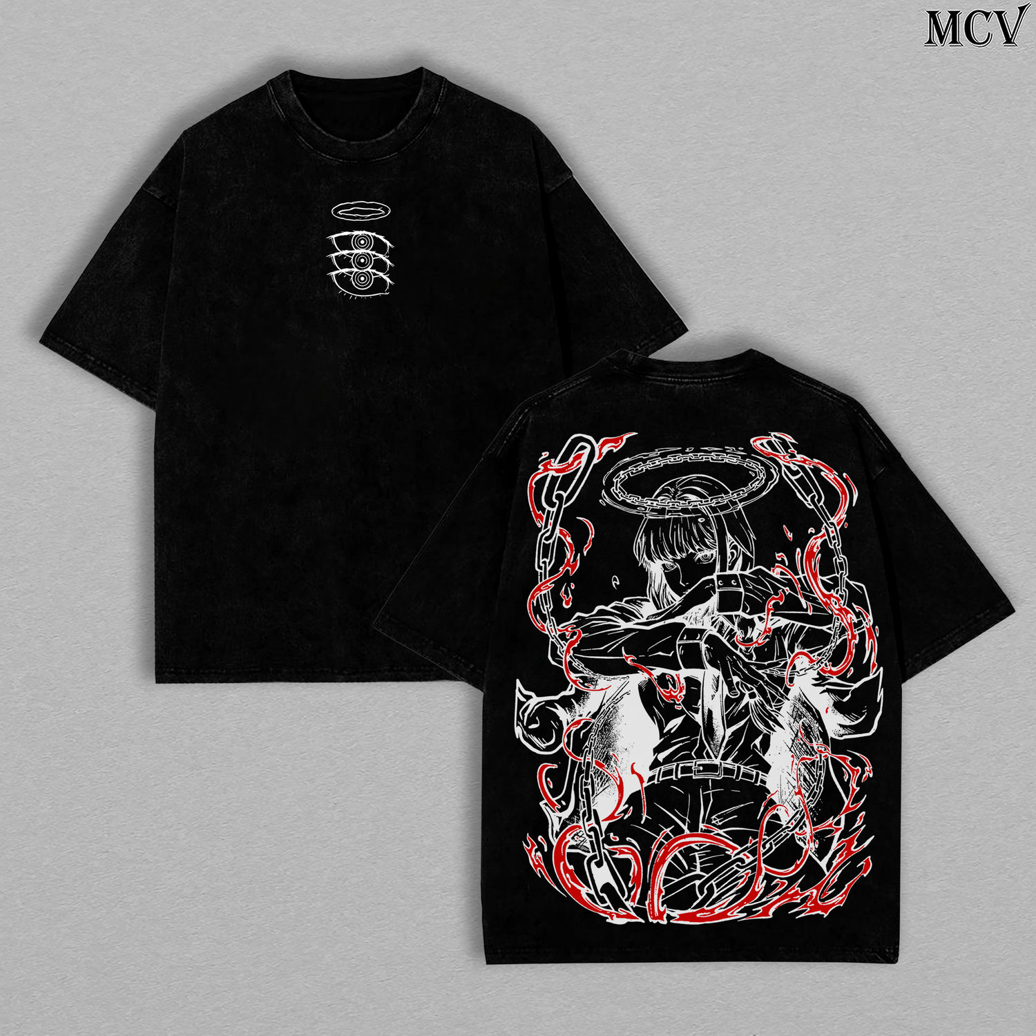 Chain Control Makima – Chainsaw Man Vintage Washed Anime Graphic Tee