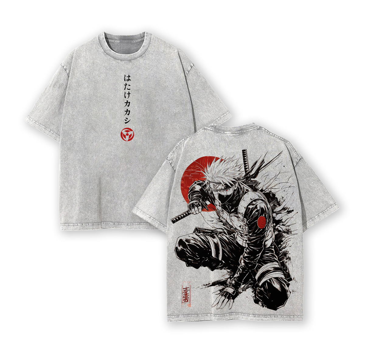 Kakashi Hatake T-Shirt, Naruto Anime Vintage Washed Tee
