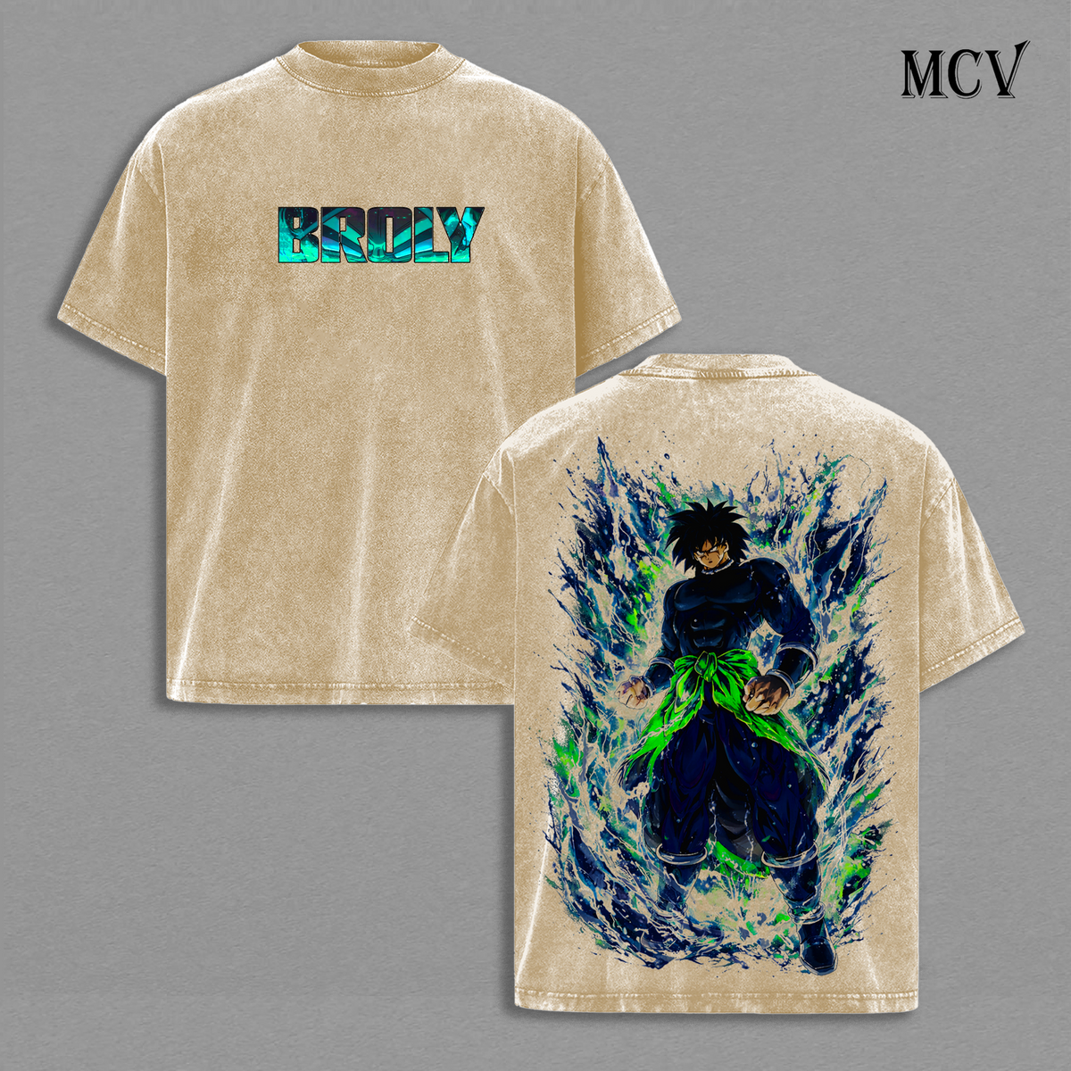 Broly Legendary Super Saiyan Vintage Washed T-Shirt, DBZ Anime Graphic Tee, Power Aura Streetwear Heavy Cotton Shirt