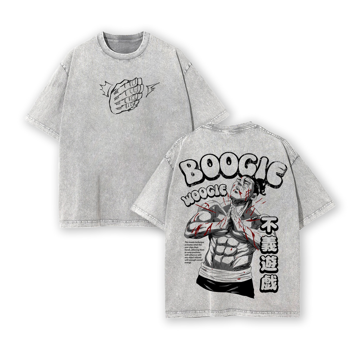 Aoi Todo Boogie Woogie Tee Washed – Jujutsu Kaisen Execution × Shibuya Incident Movie Edition Vintage Oversized Heavy Cotton Anime Manga T-Shirt, Cursed Energy Battle Mode Graphic Top, Retro Unisex Streetwear Sorcerer Power Pose