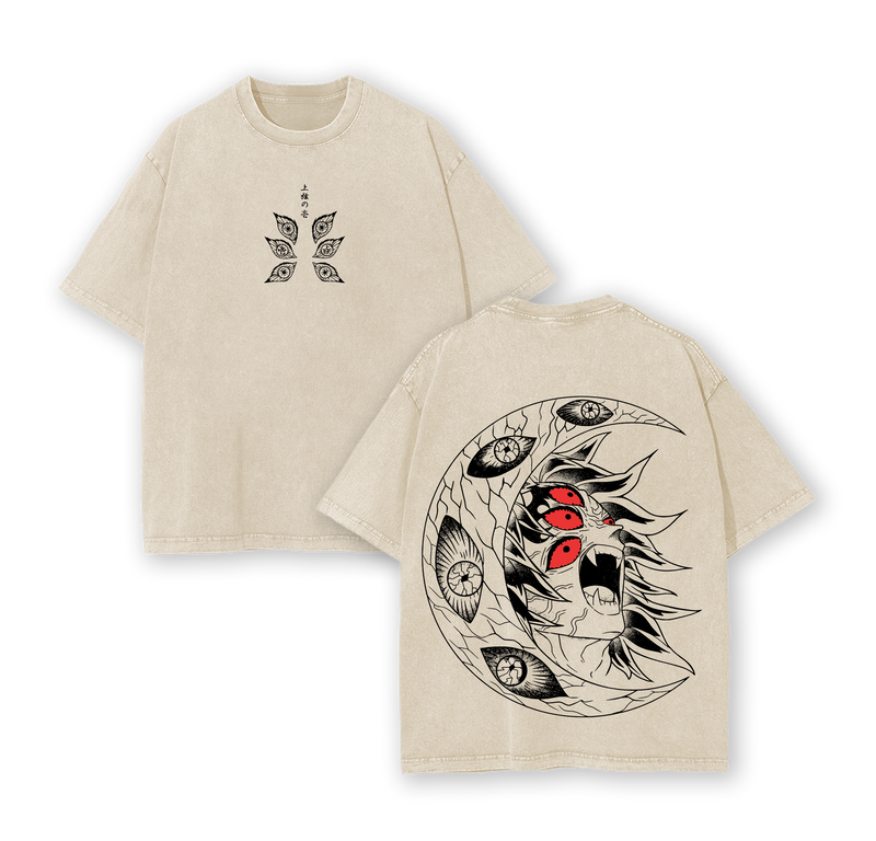 Kokushibo - Demon Slayer Vintage Unisex Oversize Anime Washed T-shirt