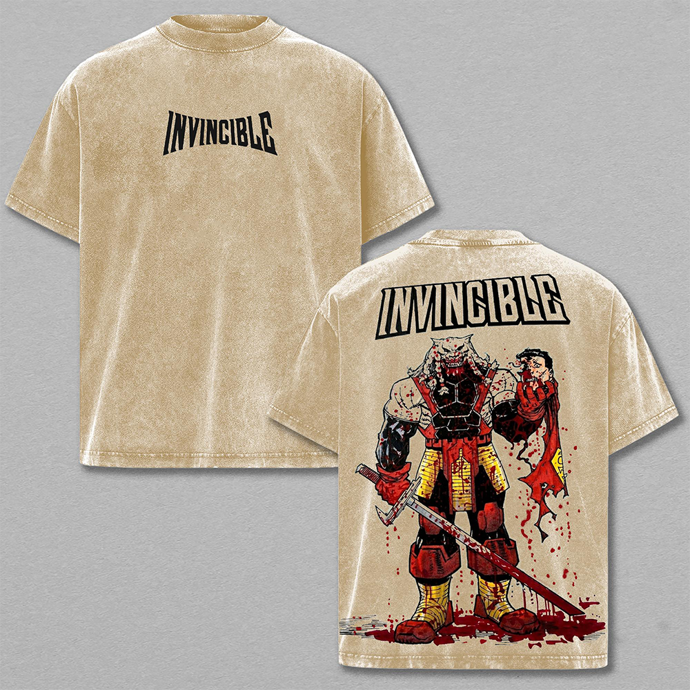 Battle Beast Washed Tee – Invincible Graphic T-Shirt, Savage Warrior Aesthetic Brutal Battle Energy Streetwear Alpha Fighter Vibe Trendy Hype Fashion Gift