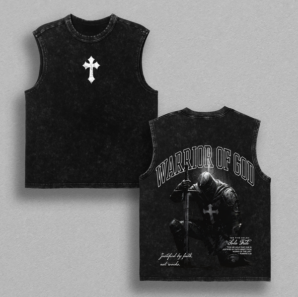 Warrior Of God Christian Knight Vintage Washed T Shirt / Sweatshirt / Hoodie Faith Based Streetwear Armor Of God Graphic Tee Heavy Cotton Unisex Jesus Believer Religious Gospel Apparel Justified By Faith Sola Fide Style