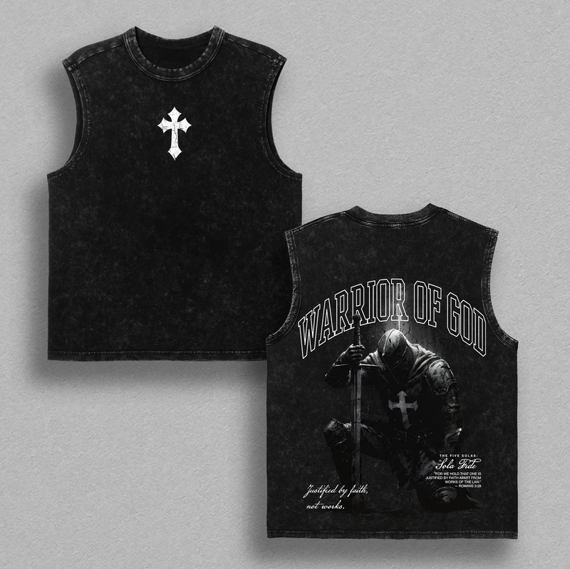 Warrior Of God Christian Knight Vintage Washed T Shirt / Sweatshirt / Hoodie Faith Based Streetwear Armor Of God Graphic Tee Heavy Cotton Unisex Jesus Believer Religious Gospel Apparel Justified By Faith Sola Fide Style