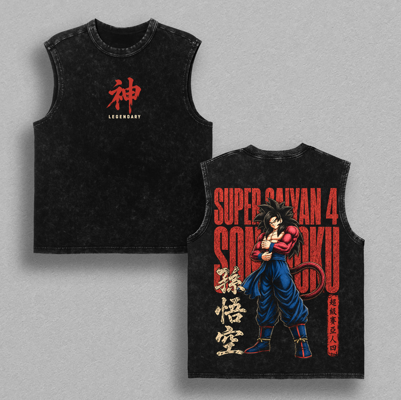 Goku SSJ4 Dragon Ball GT Vintage Washed Graphic T Shirt - Oversized Anime Streetwear Shirt, Gift for DBZ Fans Men Women
