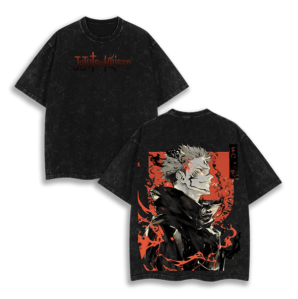Ryomen Sukuna v2 Jujutsu Kaisen Anime Washed T-Shirt