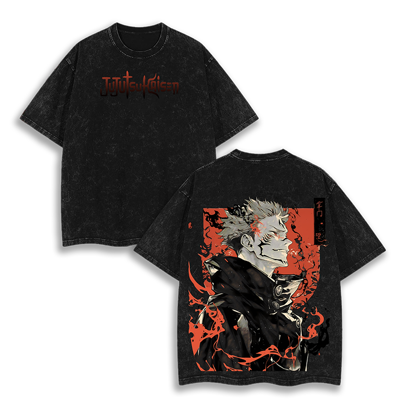 Ryomen Sukuna v2 Jujutsu Kaisen Anime Washed T-Shirt