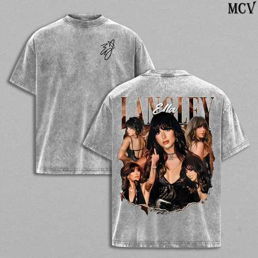 Ella Langley Vintage Washed T-Shirt, Country Music Graphic Oversized Tee, Heavy Cotton Shirt