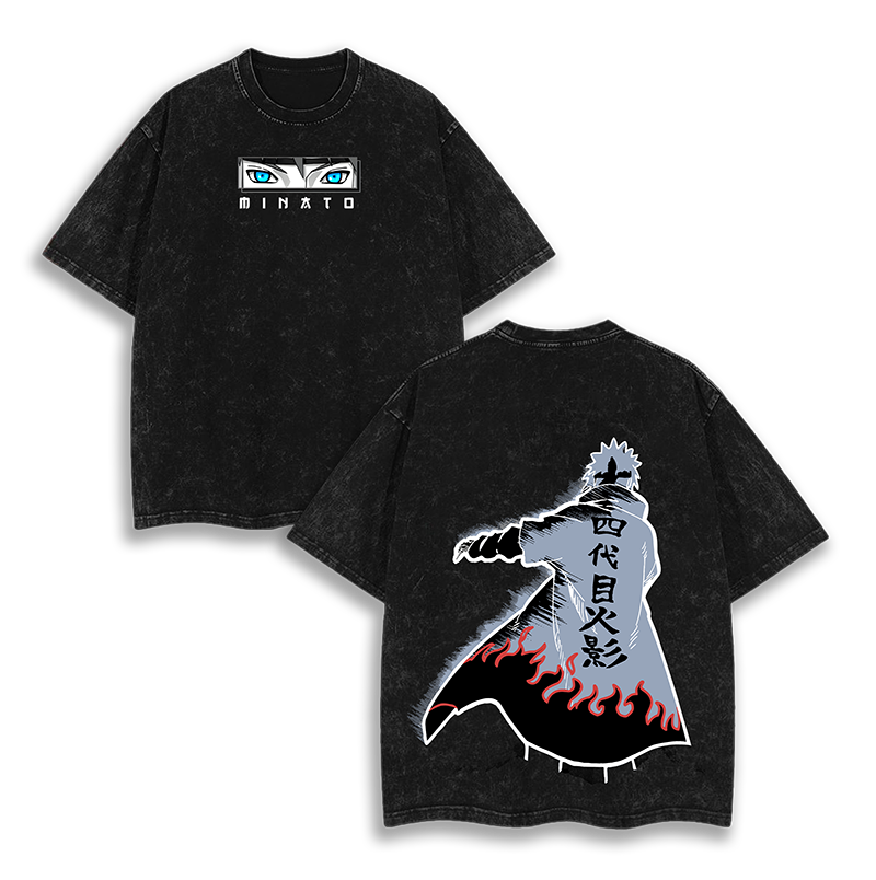 Minato Namikaze Hokage Naruto  Anime Washed T-Shirt