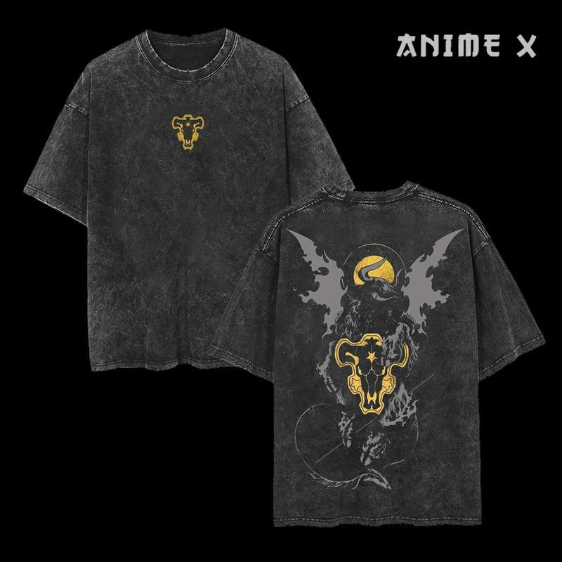 Retro Heavy Limited Black Bull - Black Clover Anime Double Printed Vintage  Washed Tee Unisex Oversize Anime Manga Washed Heavyweight Cotton T-shirt, Gift For Anime Fan, Anime Lover