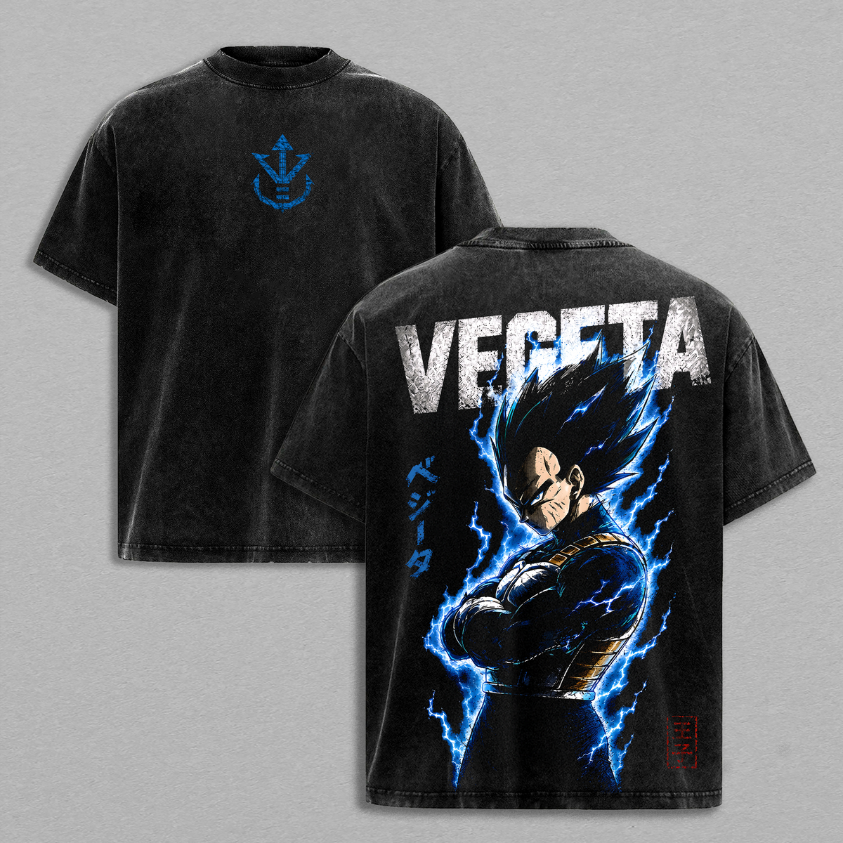 Saiyan Prince - DBZ Graphic Tee Vintage Washed Shirt Unisex Streetwear Anime Merch Blue Warrior Tee Anime T-Shirt Gift for Anime Lovers DBZ Fans