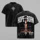 HOPE WAS BORN – Faith That Lights The Darkness Christian Washed T Shirt Jesus Candle Cross Graphic Heavy Cotton Streetwear Unisex Relaxed Fit Inspirational Religious Tee Dark Aesthetic Church Style
