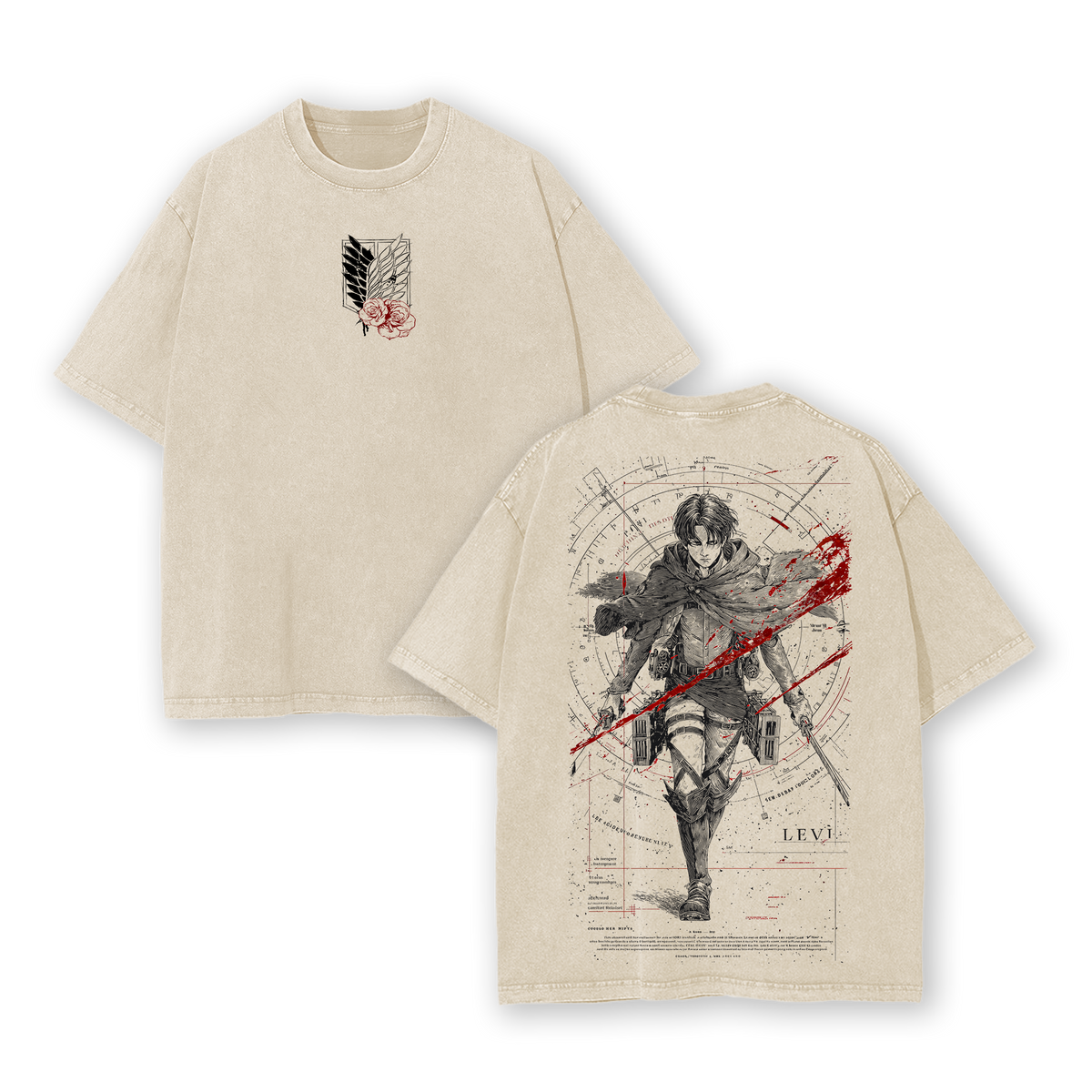 Levi Ackerman – Attack on Titan AOT Washed T-Shirt