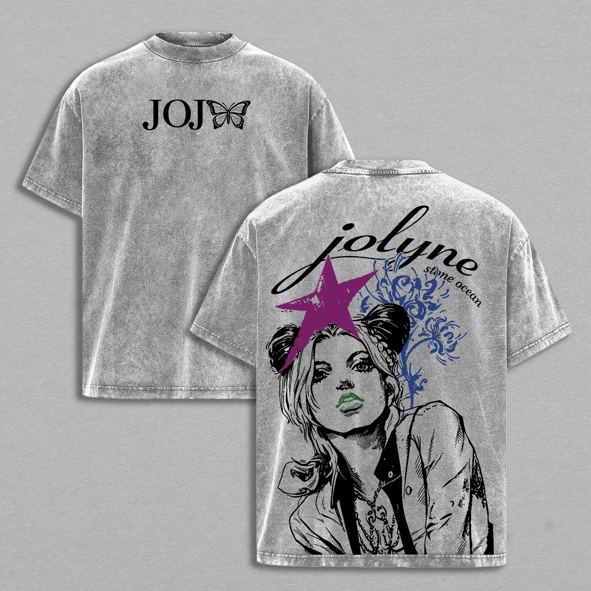 JoJo Stone Ocean Jolyne Cujoh Anime Graphic Tee, Aesthetic Girl Washed Vintage T-Shirt, Tank Top, Premium Oversized Streetwear, Soft Cotton Unisex Harajuku Style, Collector Drop, Limited Stock