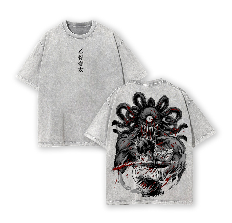 Yuta Okkotsu Tee Washed – Jujutsu Kaisen Execution × Culling Game Prelude Movie Edition Vintage Oversized Heavy Cotton Double Printed Anime Manga T-Shirt, Retro Unisex Streetwear Graphic Top, Next Strongest Sorcerer Editio