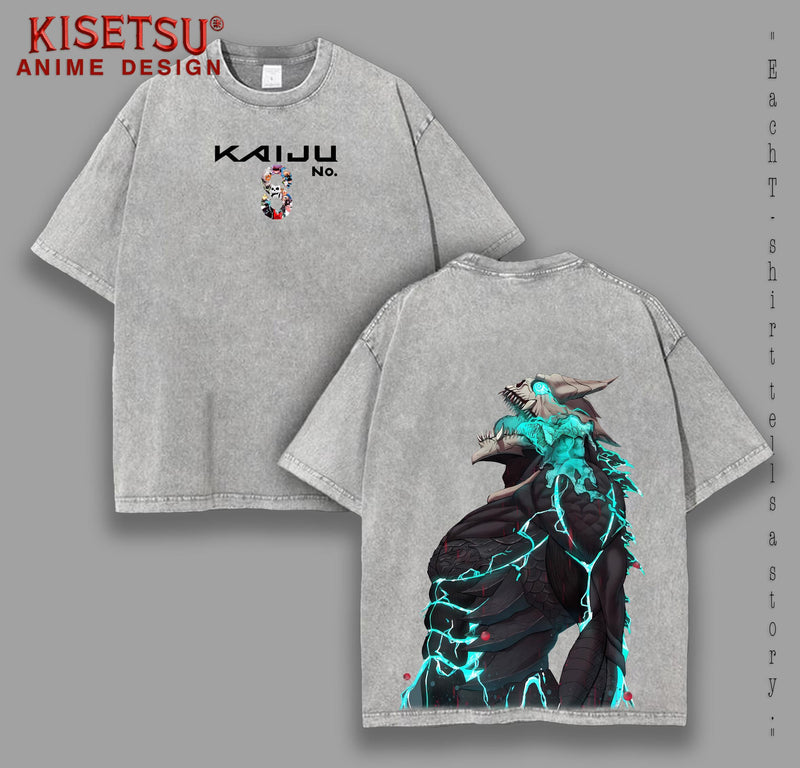 Limited Kaiju No. 8 Anime Double Printed Oversize Lightweight Acid Washed Tee anime lover, anime merch