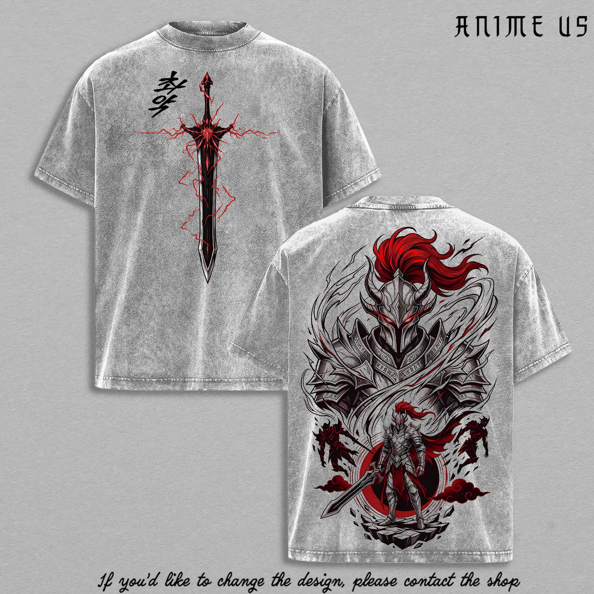 Igris Solo Leveling ARISE Vintage Washed T-Shirt | Shadow Knight Commander Graphic Tee | Anime Streetwear Oversized Shirt