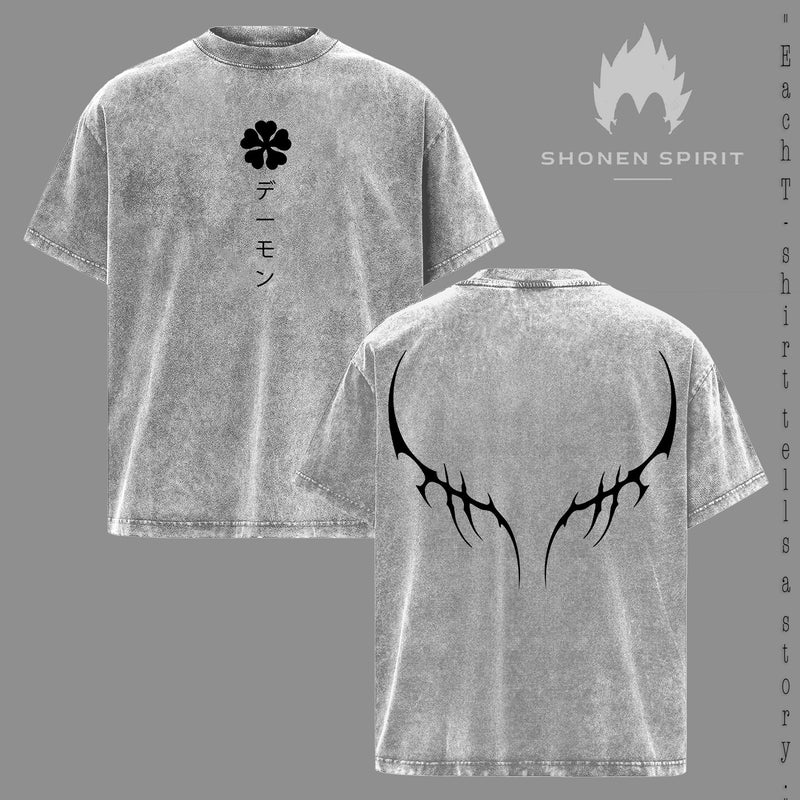 Asta Pump Cover Gym T-Shirt, Black Clover Anime Workout Tee, Oversized Vintage Washed Gym Shirt, Heavy Cotton Streetwear Fitness Top