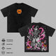 Majin Buu Halloween Washed T-Shirt, DBZ Anime Graphic Tee, Skeleton Spooky Oversized Streetwear Shirt, Halloween Anime Gift