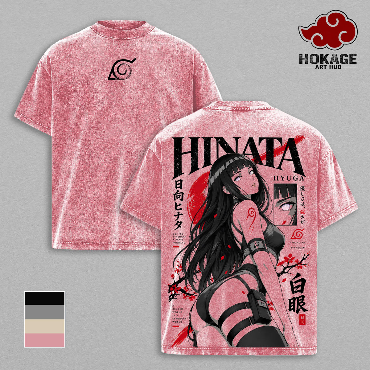 Hinata Hyuga NRT Shippuden T-Shirt, Byakugan Hyuga Clan Anime Graphic Tee, Vintage 90s Manga Shirt, Heavyweight Oversized Japanese Streetwear