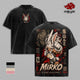 Mirko - My Hero Academia Double Printed Graphic Tee, Vintage Washed Streetwear for Men, Heavyweight Oversized Shirt, Acid Wash Y2K Anime Merch