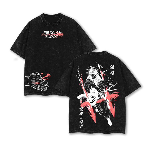 Choso Jujutsu Kaisen Tee Washed – Vintage Oversized Heavy Cotton Double Printed Anime Manga Graphic T-Shirt