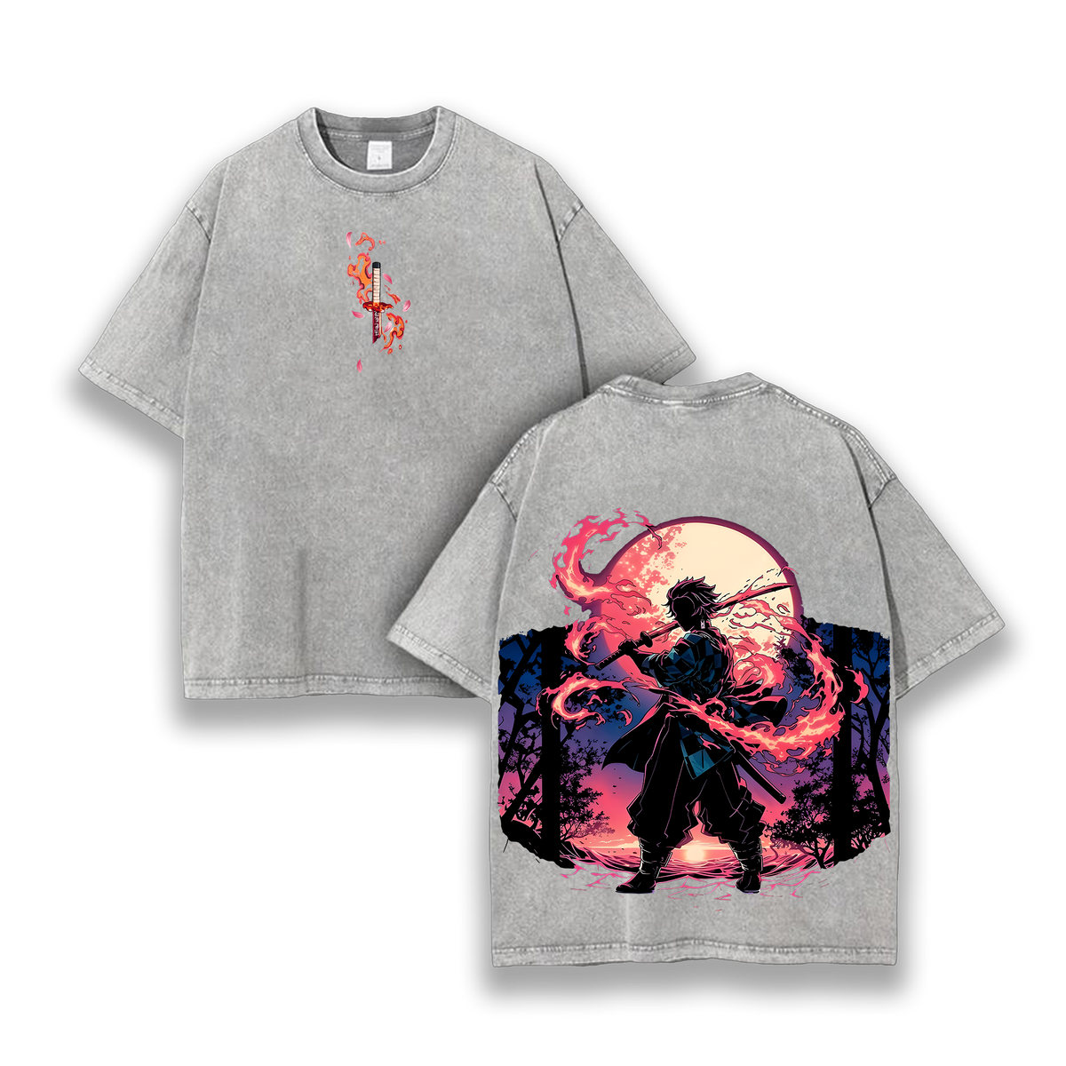 Tanjiro Demon Slayer Anime Washed T-Shirt