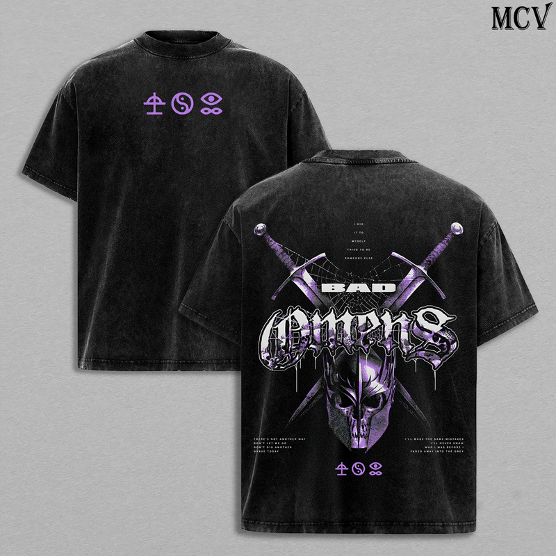 Bad Omens Graphic T-Shirt, Vintage Washed Heavyweight Cotton Band Tee