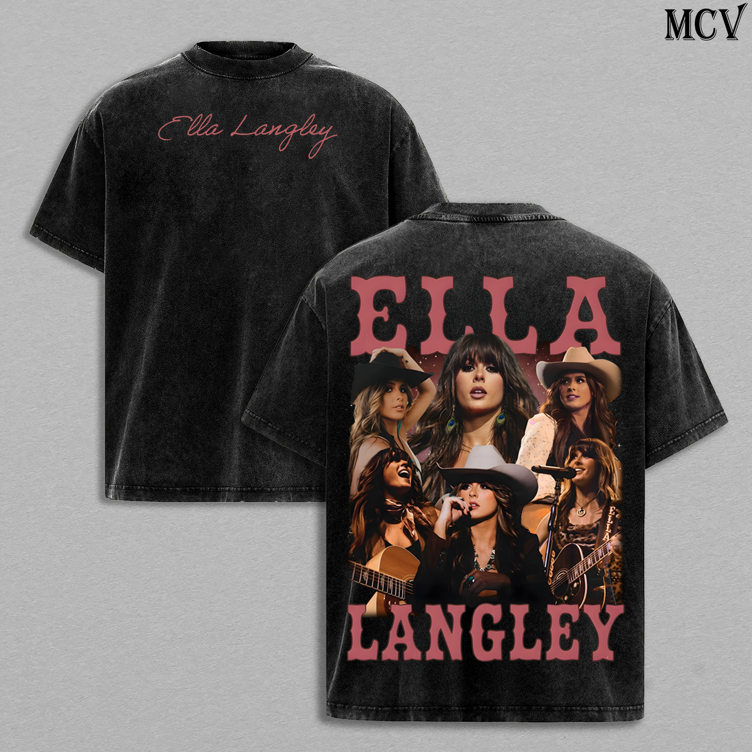 Ella Langley Country Music Washed Tee, Vintage Concert Graphic Streetwear T-Shirt