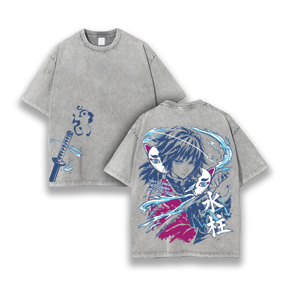 Tomioka Giyu - Demon Slayer: Infinity Castle Arc Anime Washed T-Shirt