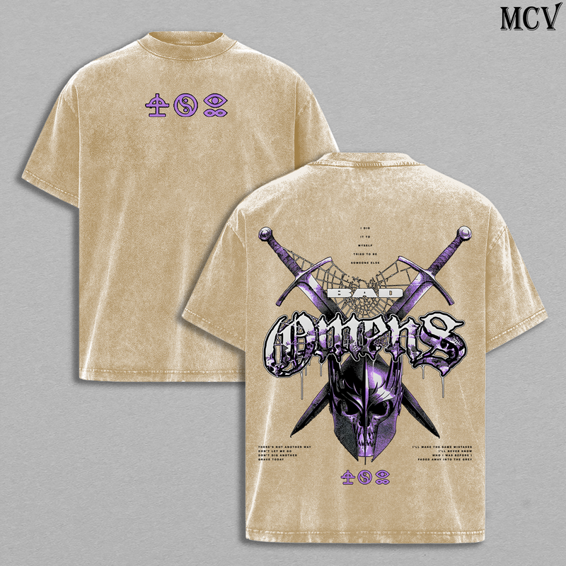 Bad Omens Graphic T-Shirt, Vintage Washed Heavyweight Cotton Band Tee