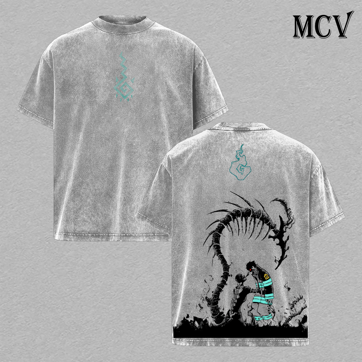 Shinra Kusakabe T-Shirt, Fire Force Anime Tee, Devil Footprints Graphic Vintage Washed Tee