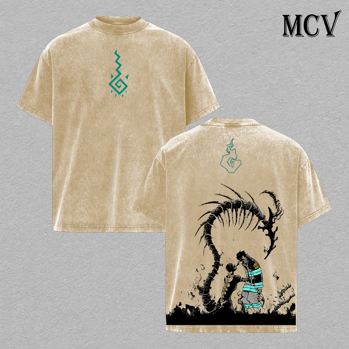 Shinra Kusakabe T-Shirt, Fire Force Anime Tee, Devil Footprints Graphic Vintage Washed Tee