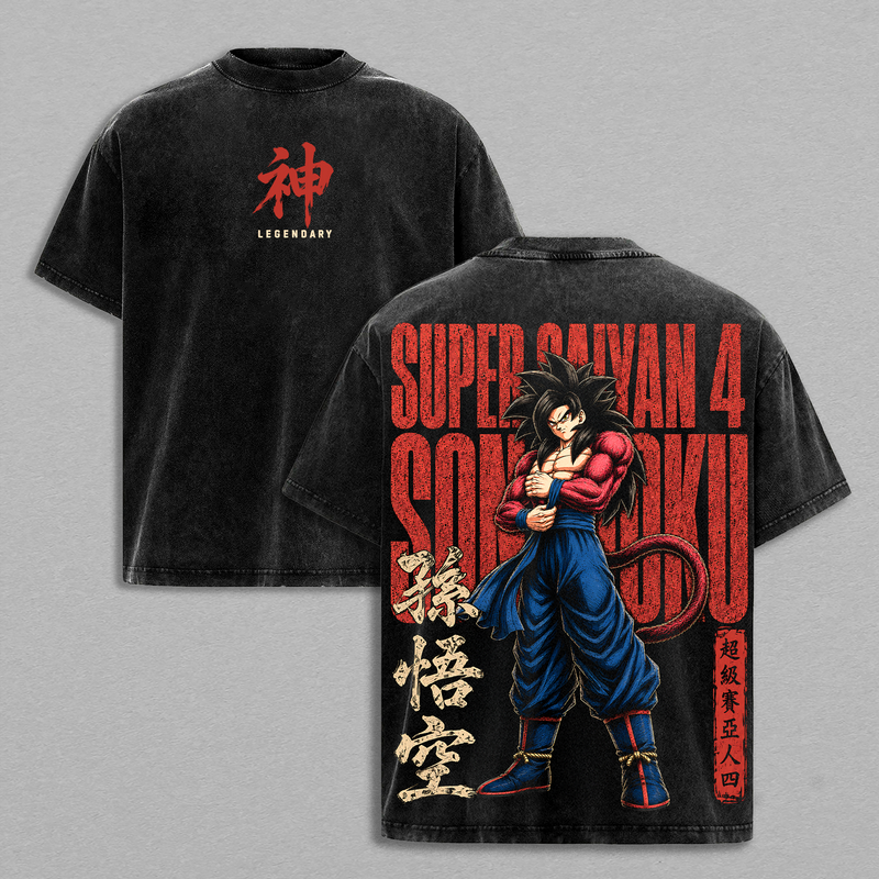 Goku SSJ4 Dragon Ball GT Vintage Washed Graphic T Shirt - Oversized Anime Streetwear Shirt, Gift for DBZ Fans Men Women