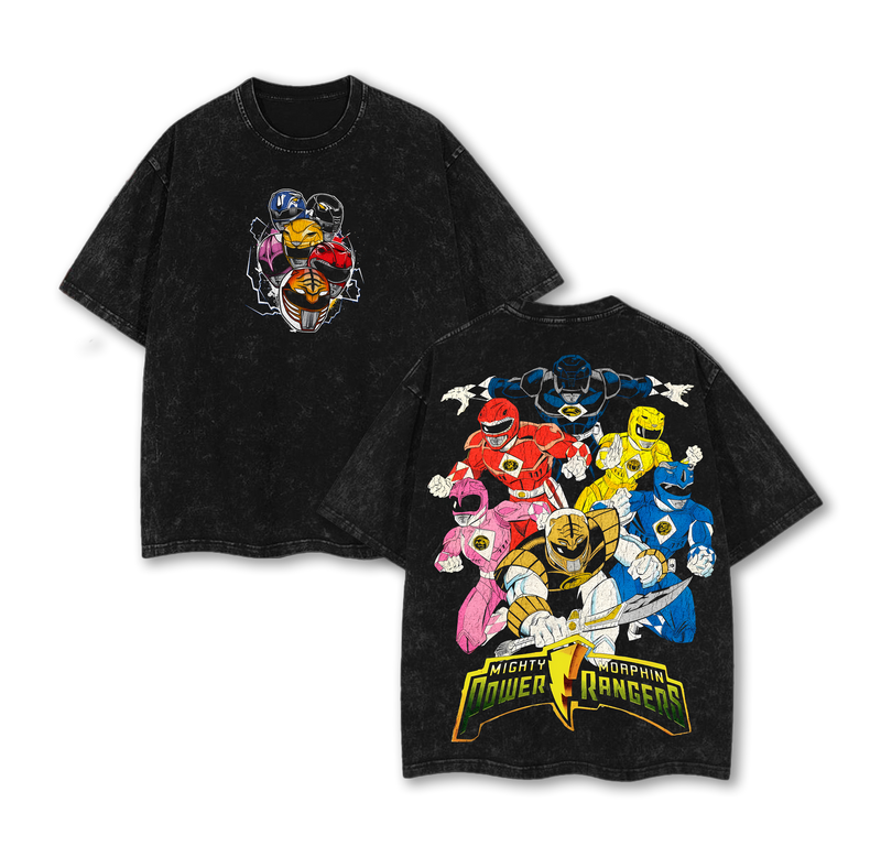 Vintage Mighty Morphin Ver 2 Power Rangers 1990 T-Shirt