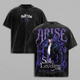 Solo Leveling Sung Jin-Woo Shadow Monarch Arise Vintage Washed Oversized Anime Graphic T-Shirt, Unisex Streetwear Tee