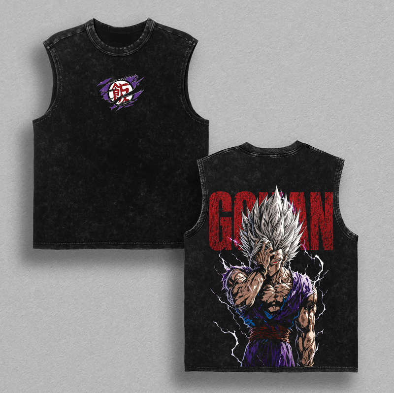 ''Gohann'' DBZ Vintage Washed T Shirt, Beast ''Gohan'' Anime Graphic Tee, Oversized Heavyweight Cotton Streetwear Top Tshirt, Gift for DBZ Fans Men & Women