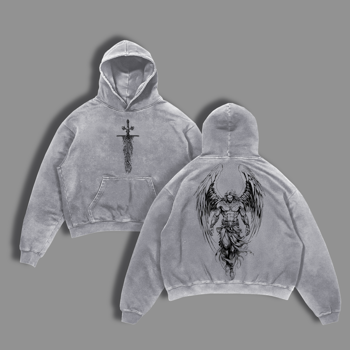 Saint Michael The Archangel x Flaming Sword T-Shirt - Tank Top - Sweatshirt - Hoodies Washed Christian Hoodie, Aesthetic Clothes ,Scales of Justice , Jesus Sweatshirt , Graphic Crewneck , Archangel Michael Tees ,Outfit Church