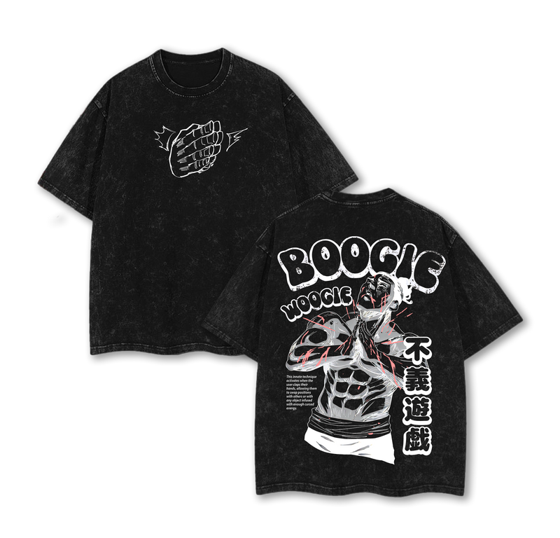 Aoi Todo Boogie Woogie Tee Washed – Jujutsu Kaisen Execution × Shibuya Incident Movie Edition Vintage Oversized Heavy Cotton Anime Manga T-Shirt, Cursed Energy Battle Mode Graphic Top, Retro Unisex Streetwear Sorcerer Power Pose