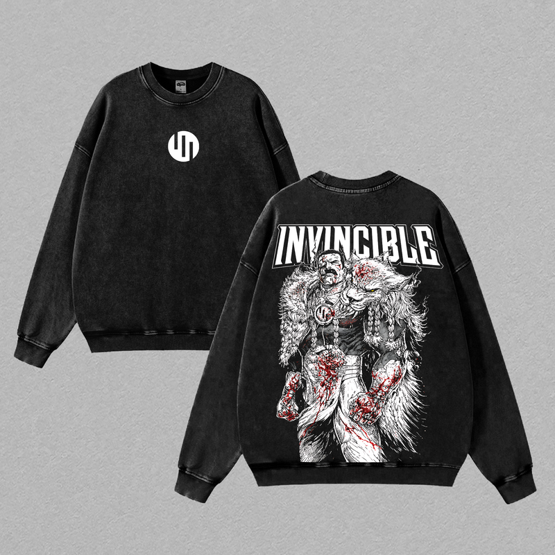 Thragg Invincible Vintage Washed Oversized T-Shirt, Tank Top, Viltrumite Empire Blood Graphic Tee, Villain Anime Style Streetwear Heavyweight Cotton Unisex Shirt, Gift for Comic Fans