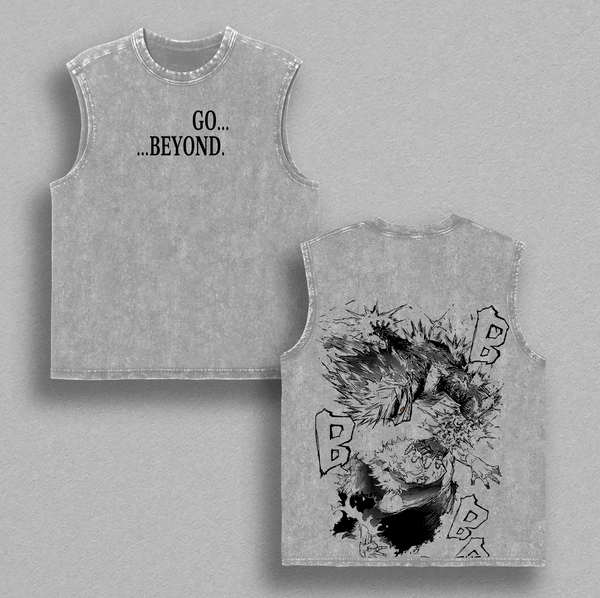 Bakugo vs All For One Vintage Oversize Washed T-Shirt – My Hero Academia Heavy Cotton Graphic Tee – Retro Anime Streetwear Unisex
