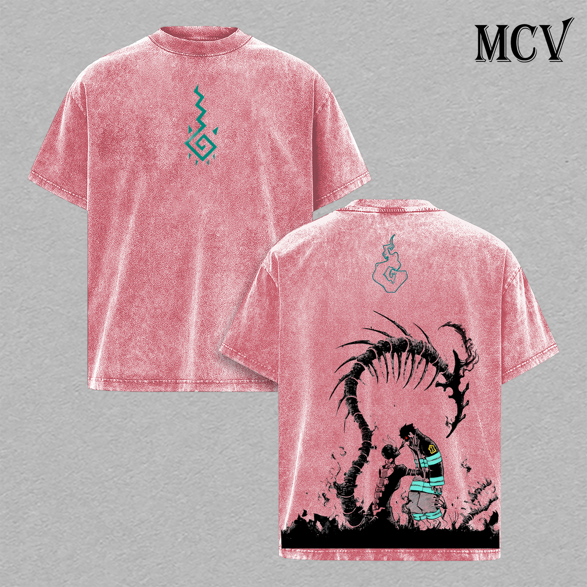 Shinra Kusakabe T-Shirt, Fire Force Anime Tee, Devil Footprints Graphic Vintage Washed Tee