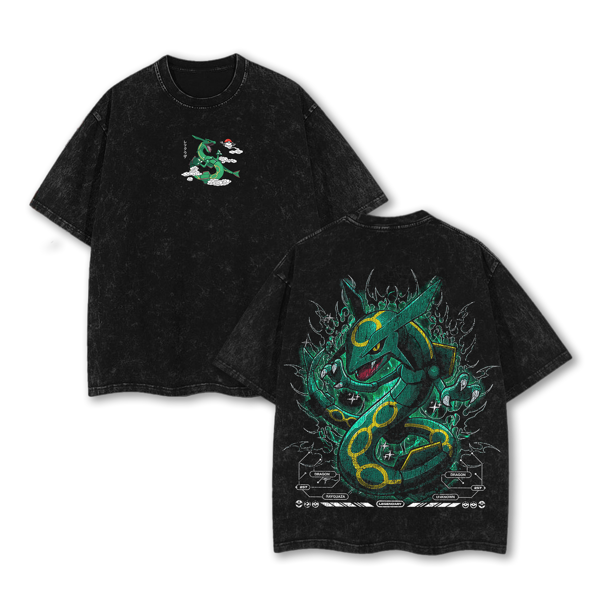 Rayquaza Pokemon Washed T-Shirt